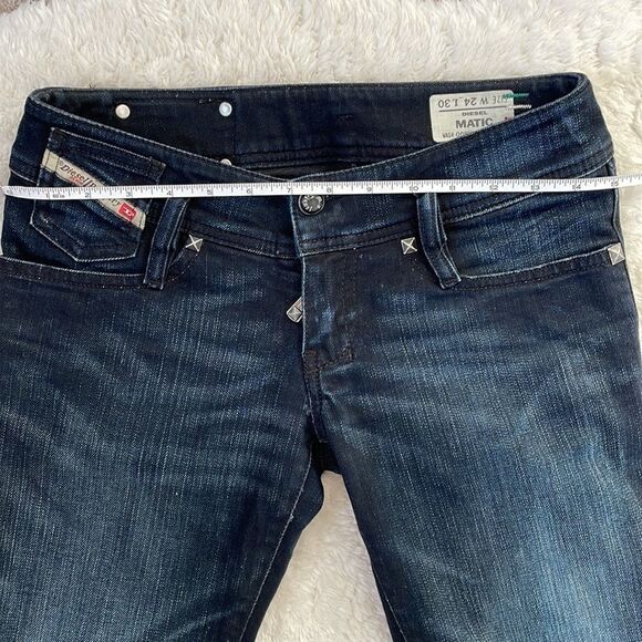 𝅺Diesel Matic Jeans Size 24 Faded Dark Wash Straight Leg - Picture 7 of 10